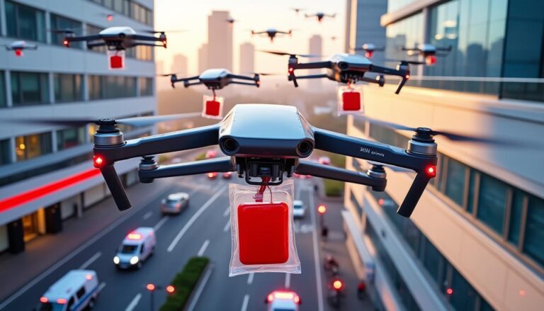 découvrez comment les vecteurs aériens autonomes révolutionnent le transport de santé en assurant des livraisons rapides et sécurisées de poches de sang en situation d'urgence.